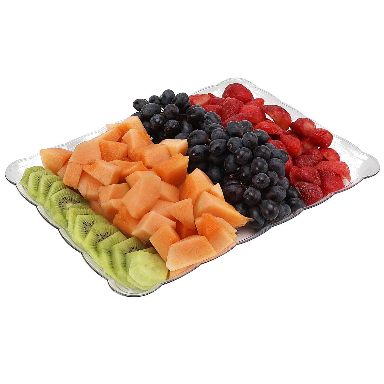 Rectangular Plastic Trays, Disposable Serving Party Platters 9" X 13" -Pack of 4- (Clear)