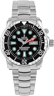 RATIO FreeDiver Helium-Safe Dive Watch Sapphire Crystal Automatic Diver Watch 1000M Water Resistant Diving Watch for Men