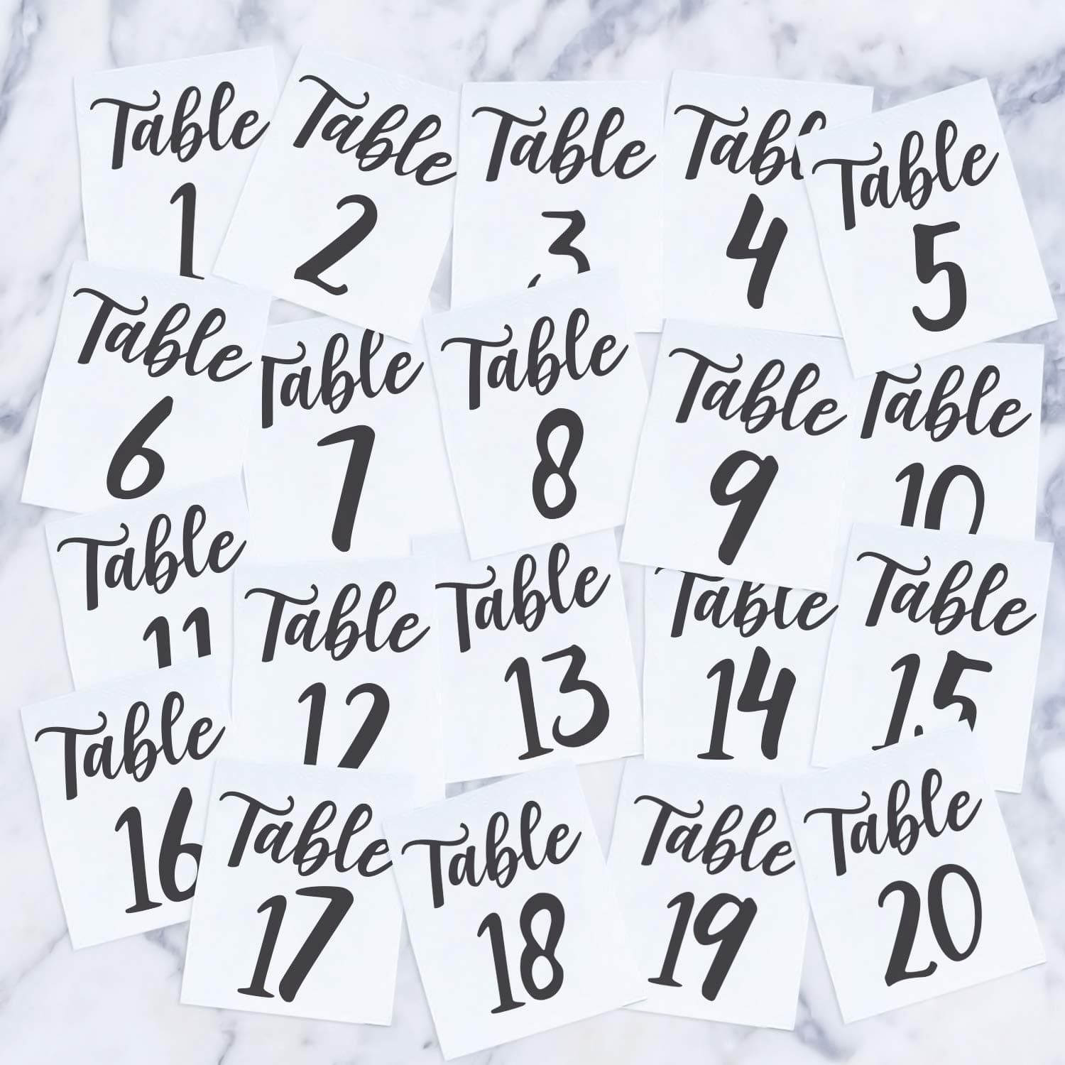 Vinyl Art Decal - Seating Chart Table Numbers 1-12 - from 6.5" x 6" Each - Elegant Find Your Seat Wedding Plan Couples Bride Groom Husband Wife Marriage Reception Love Decor (Tables 1-20)