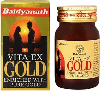 Baidyanath Ayurved Vita Ex Gold - 20 Capsules I Enriched with Gold, Shudh Shilajeet, Kesar, Ashwagandha, and 15 other Natural Herbs