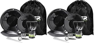 ASR Outdoor Gold Panning Kit Gold Rush Prospecting Tools Accessories 10pc - Black (Pack of 2)