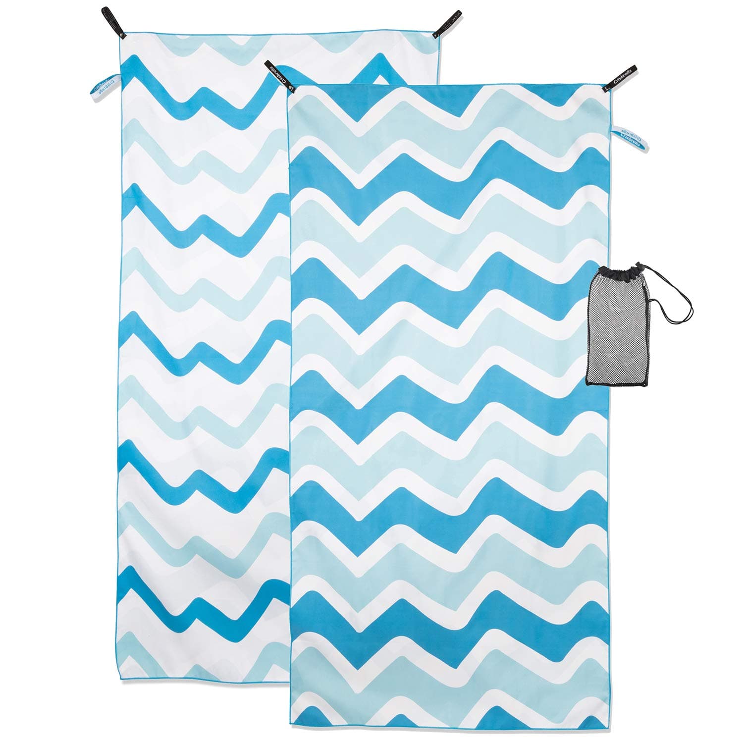 Crisbrella Double Sided Microfiber Beach Towel - Oversized 31" x 63", Ultra Soft, Super Absorbent, Quick Dry For Travel-Beach, Lake, Pool, Outdoor Comfort Compact And Portable Beach Blanket