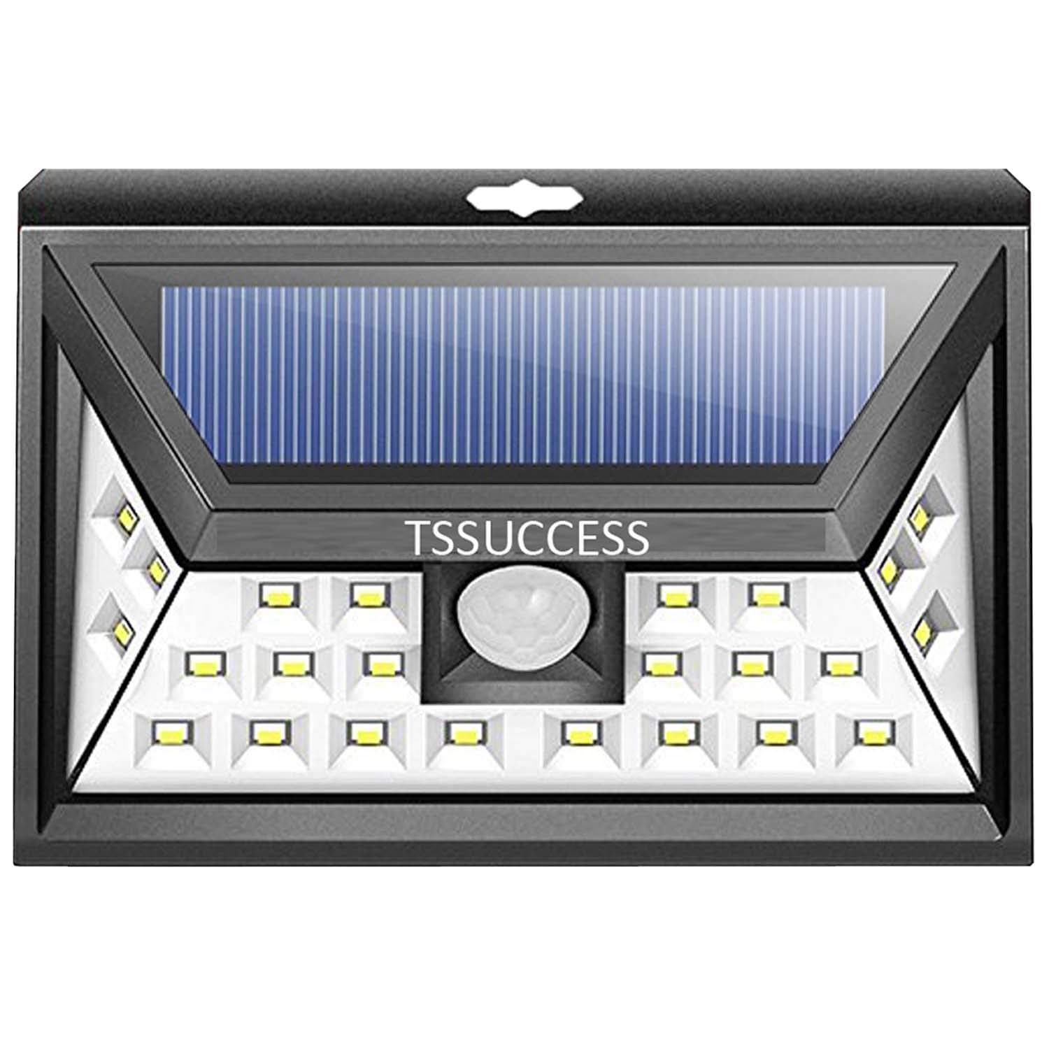 Solar Lights Outdoor - Solar Motion Sensor Light - Wall Light 24 LED - Wireless Waterproof Solar Powered LED Lights Outdoor with Wide Angle Illumination - Night Security LED Patio Lights (1 Upgrade)