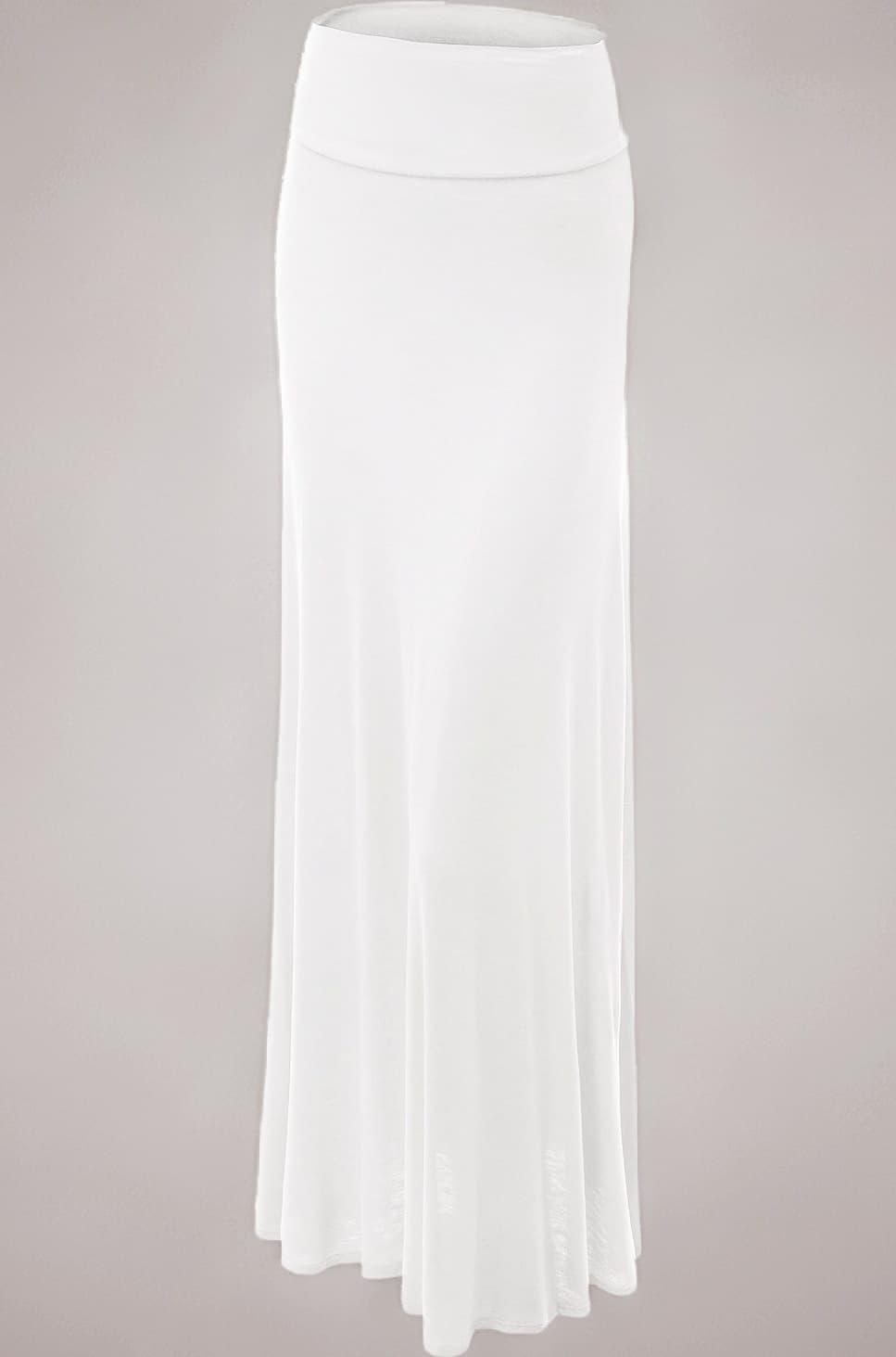 Lock and Love Women's Basic Solid Tie Dye Foldable High Waist Floor Length Maxi Skirt S-3XL Plus Size