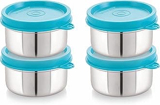 STEELLOCK Stainless Steel Airtight Container | Leak Proof Container/Storage/Lunch Box with Lid | BPA Free, Durable & Rust-Proof | SL-42-set of 4, 700ml each, Turquoise