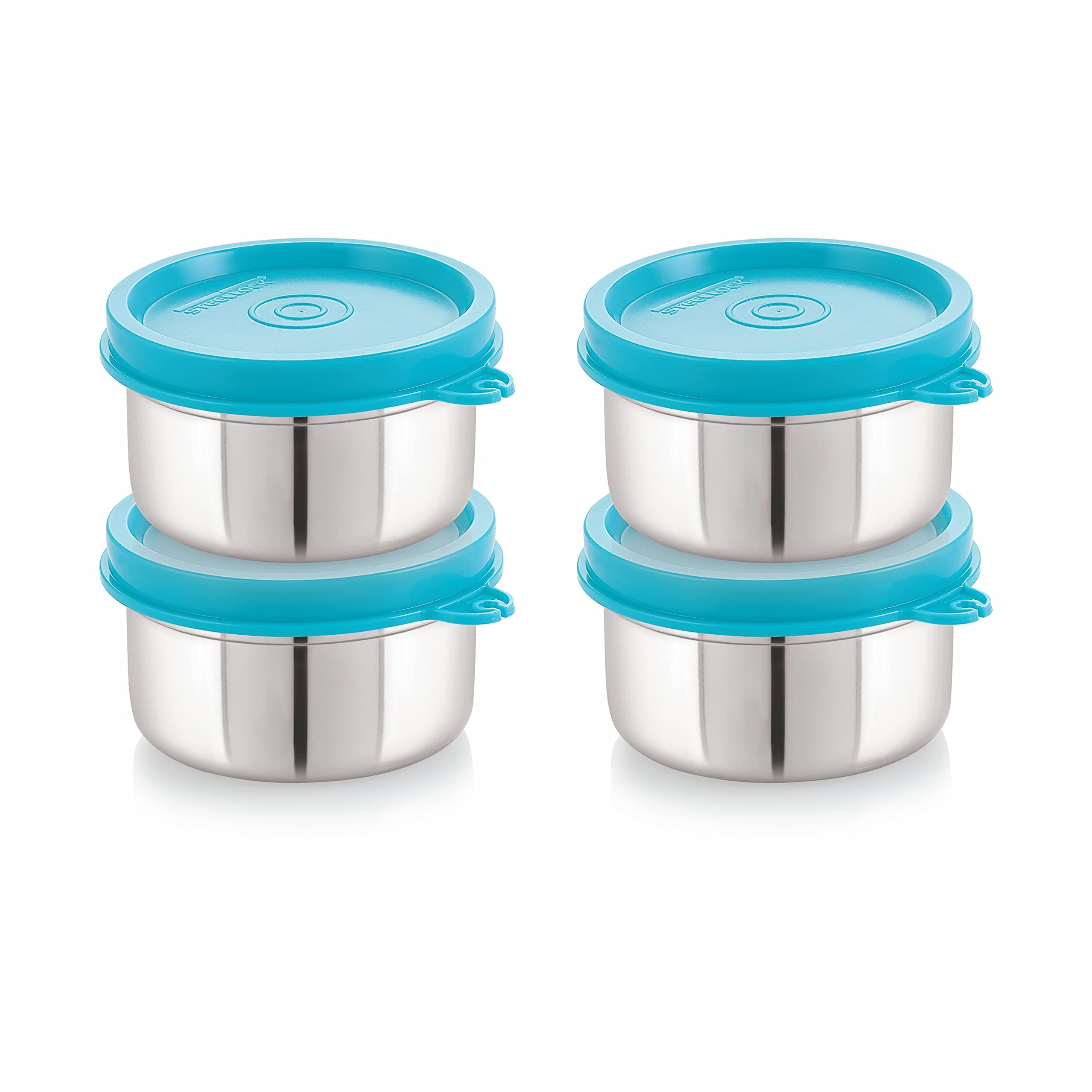 Flex Stainless Steel Containers Size Deep 150ml x 4 (Turquoise)