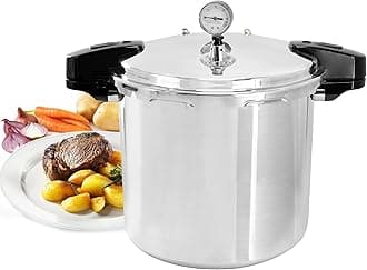 24 Quart Large Capacity Aluminum Stovetop Pressure Cooker for Induction and Gas Stove-Tops