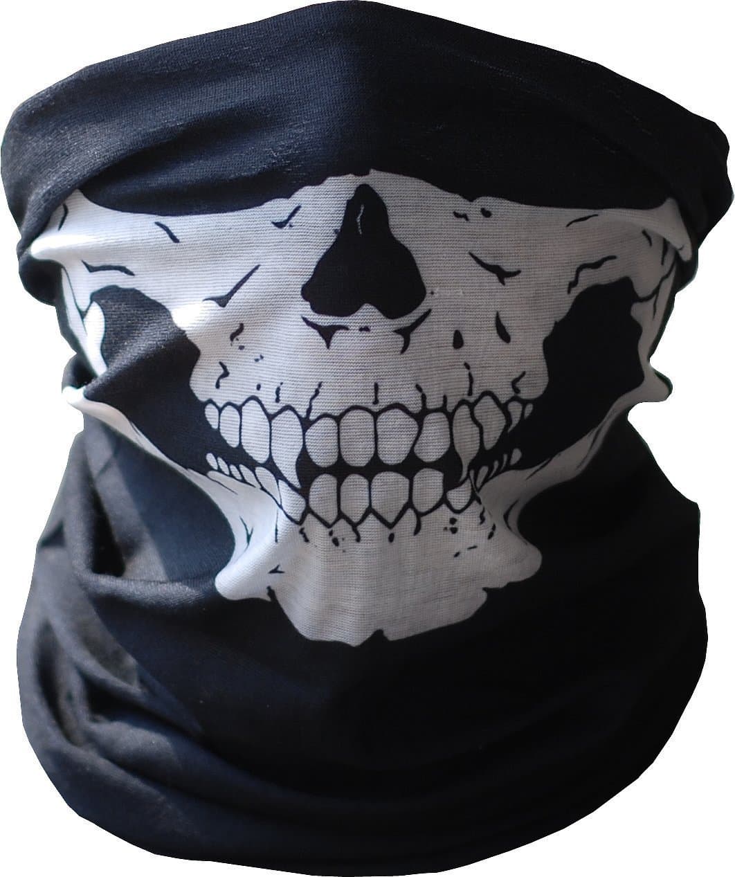 Black Seamless Skull Face Tube Mask - Pack (2)
