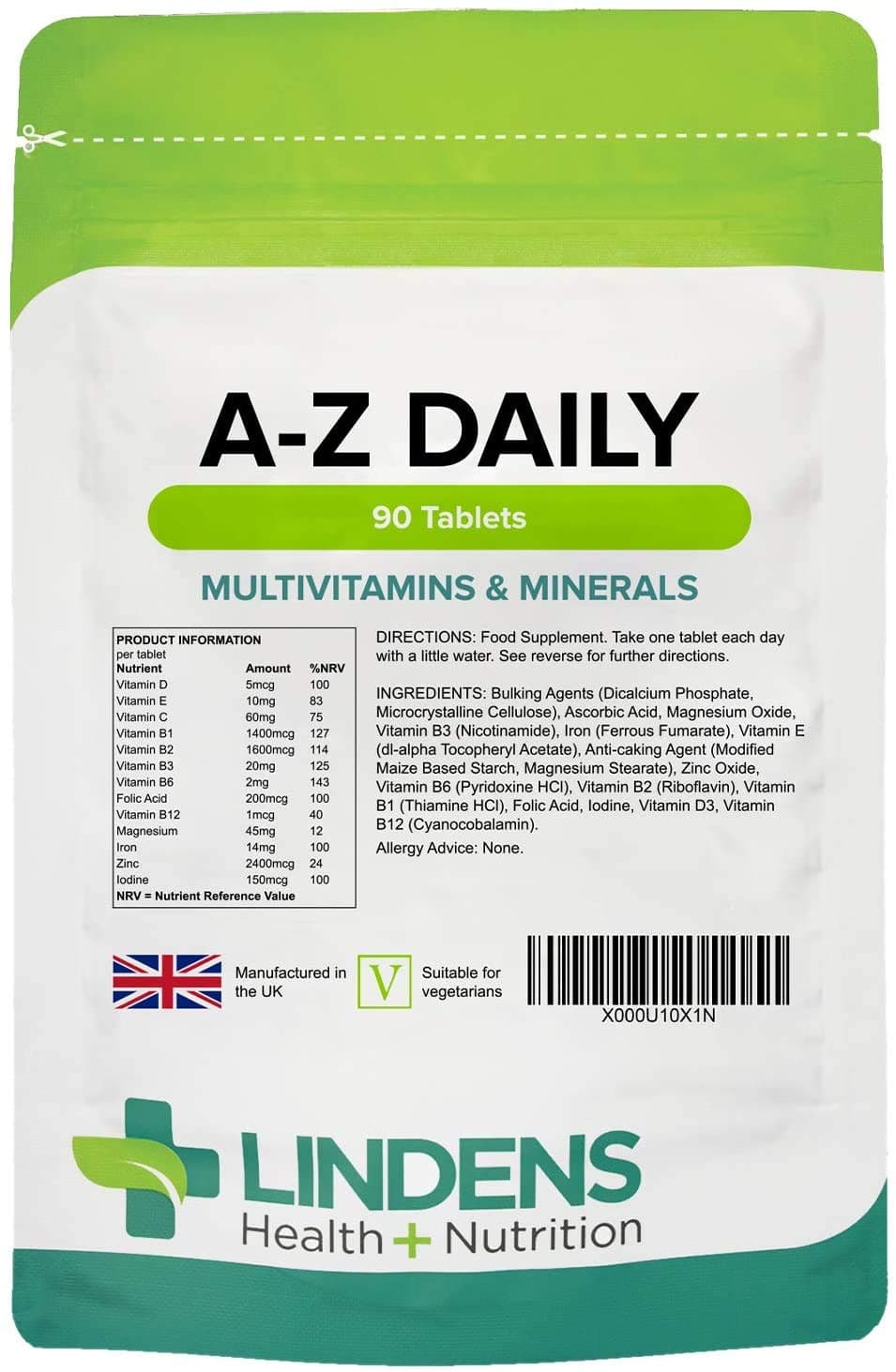 Complete A-Z Daily Multivitamin 2-Pack 180 Tablets Men/Women Multi Vitamin S