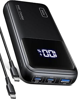 65W Power Bank, 20000mAh Portable Charger, High Capacity USB C *2 + USB A External Battery Pack, Travel Powerbank for MacBook Pro iPad Steam Deck iPhone 17 16 Samsung S25 etc
