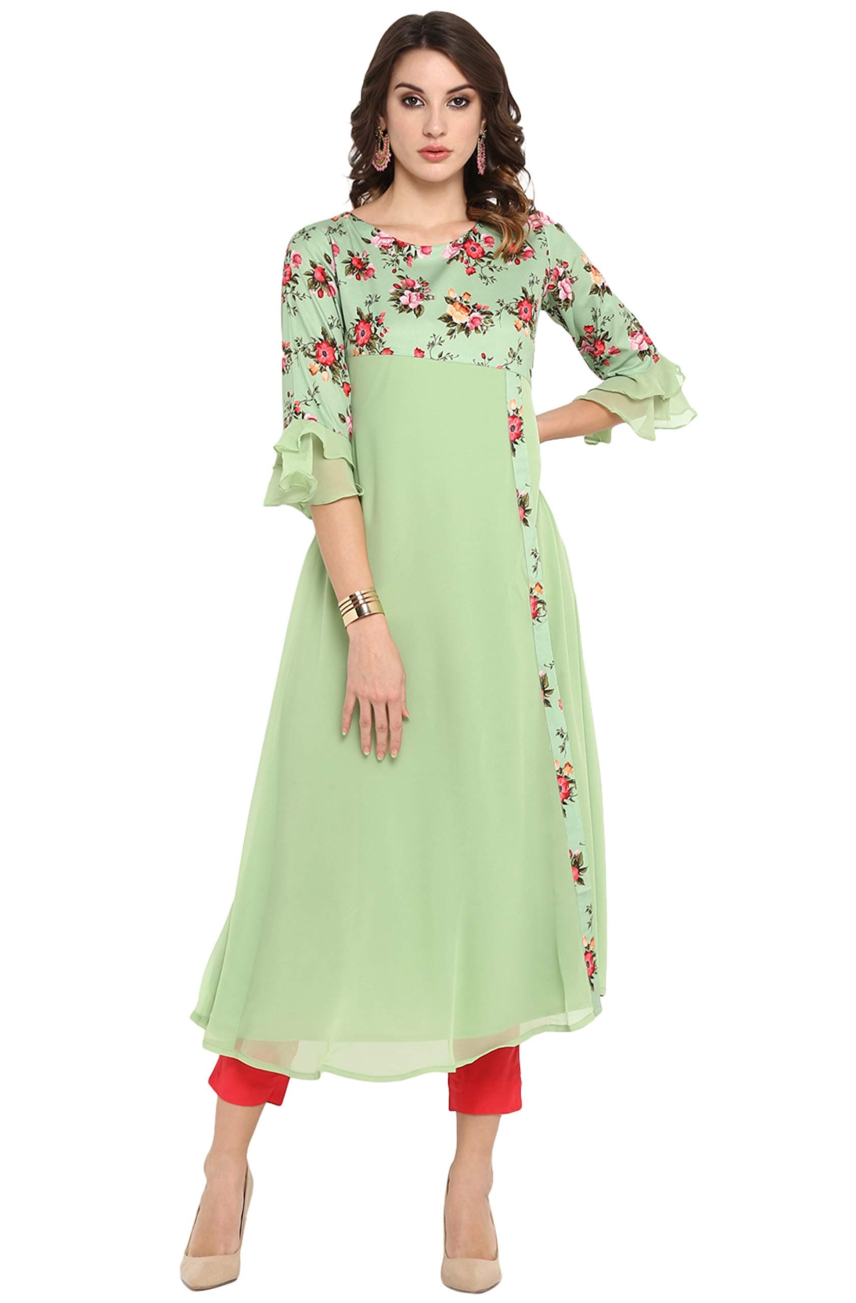 JanasyaWomen's Poly Crepe Kurta