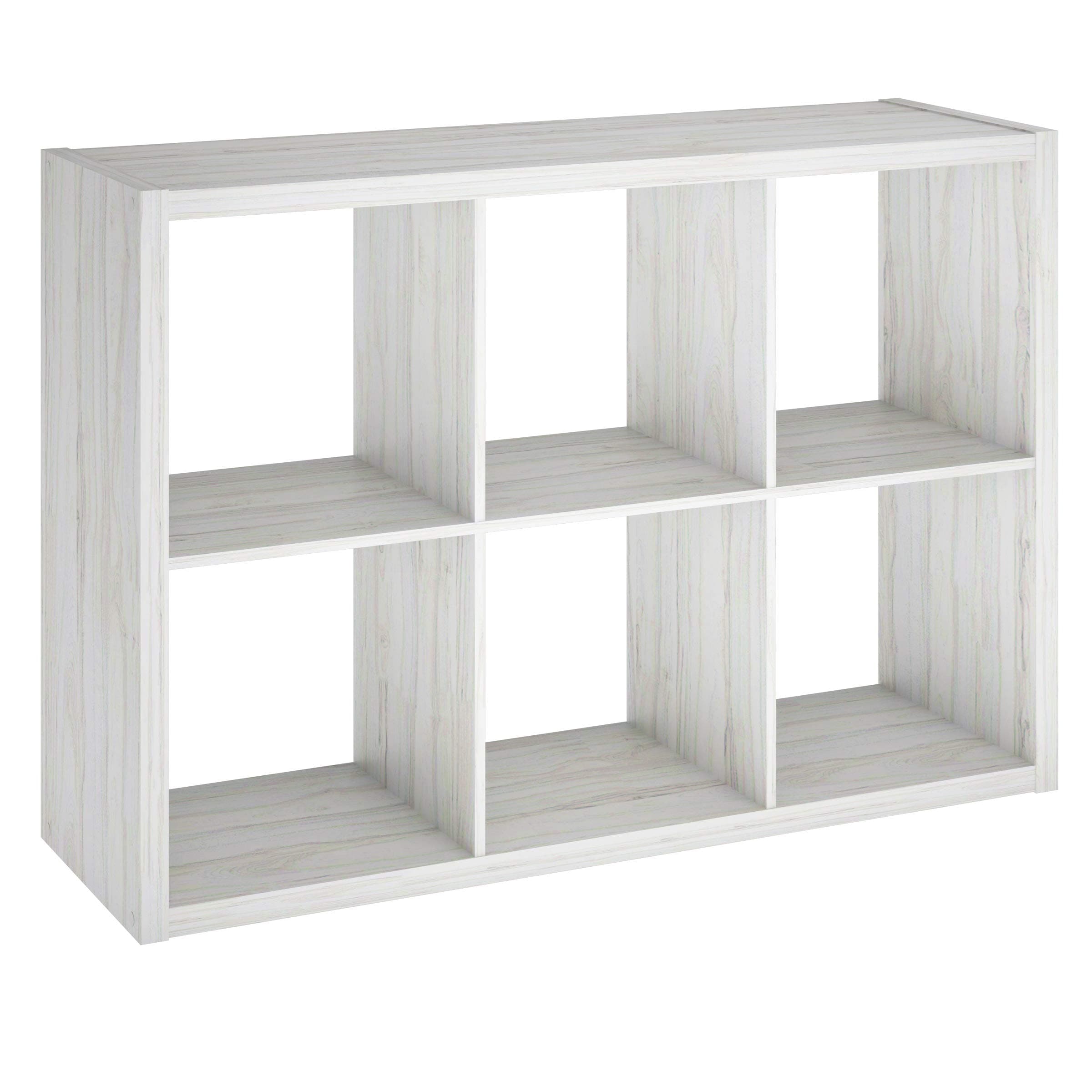 ClosetMaid4569 Decorative Open Back 6-Cube Storage Organizer, Bleached Walnut