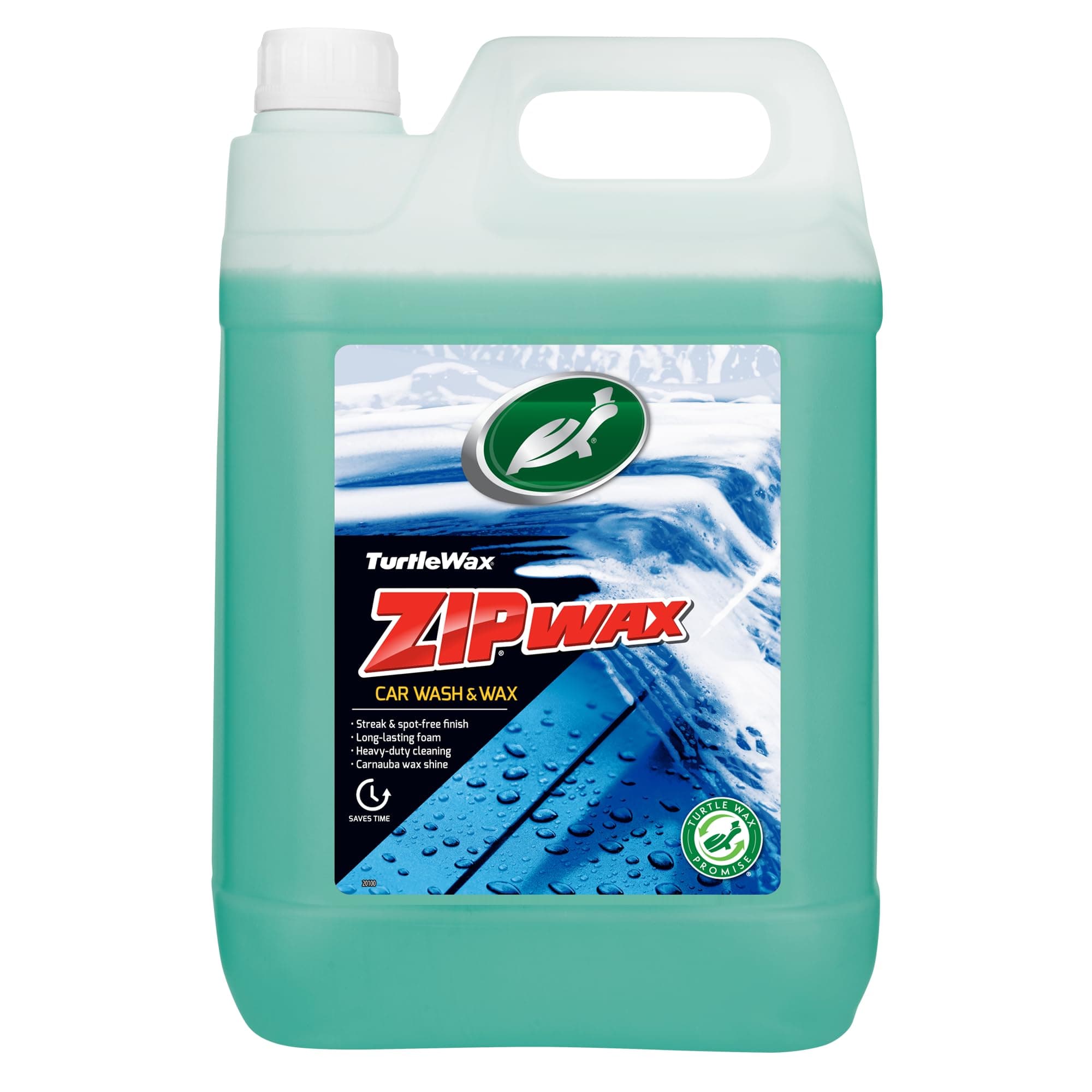 Zip Wax Car Shampoo 5L - Dissolves Tough Stains & Soils with Streak Free Rinsing - Dual Action Concentrated Car Wash & Carnauba Car Wax - Easy to Use, Wash, Rinse & Dry for a Showroom Shine
