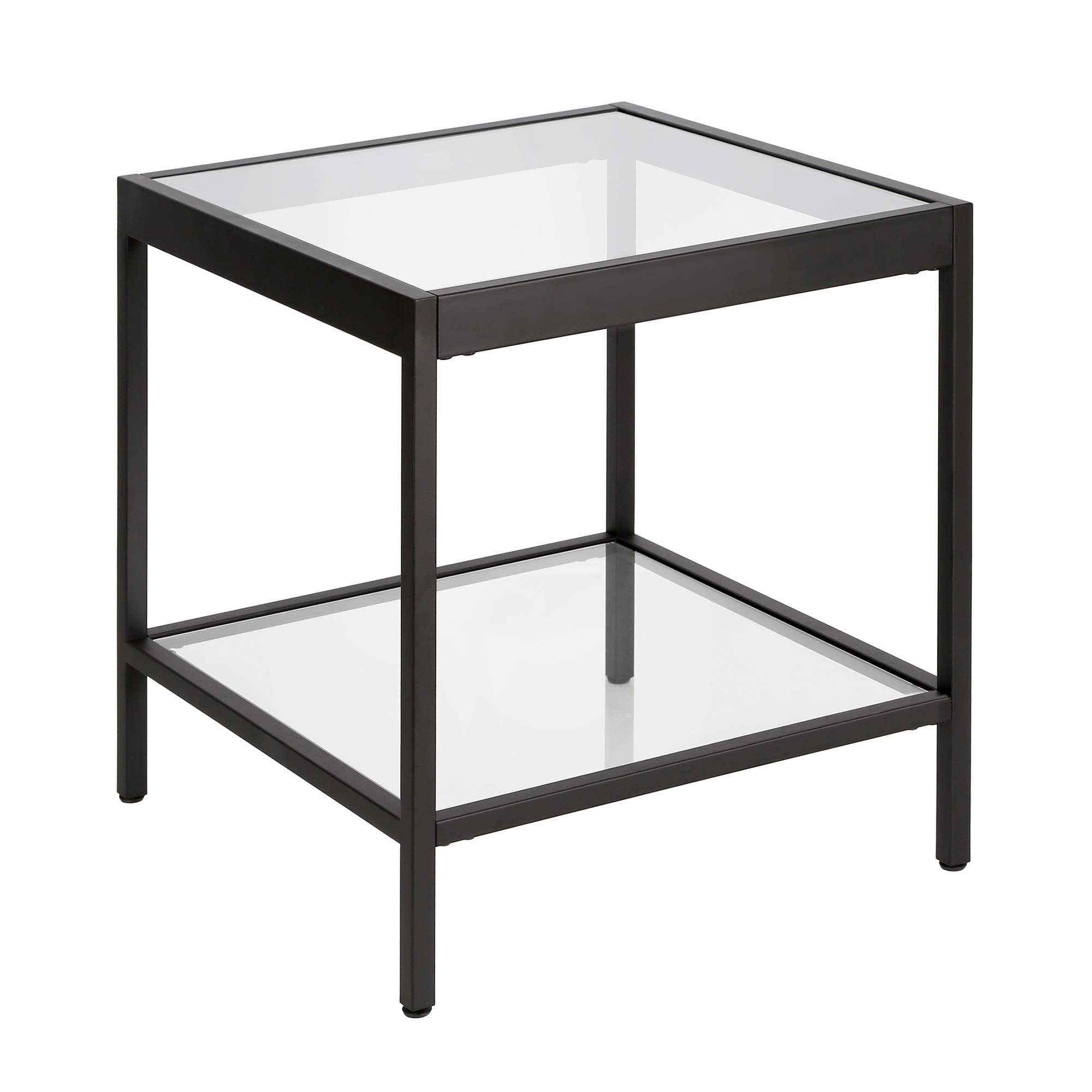Henn&Hart 20" Wide Square Side Table in Blackened Bronze, Table for Living Room, Bedroom