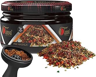 Tanya Herbal Hookah Molasses 100% Nicotine & Tobacco Free Shisha Hookah Flavors Fruit Mix Organic Shisha Flavors 250g Reusable Premium Jars (Pan Masala)