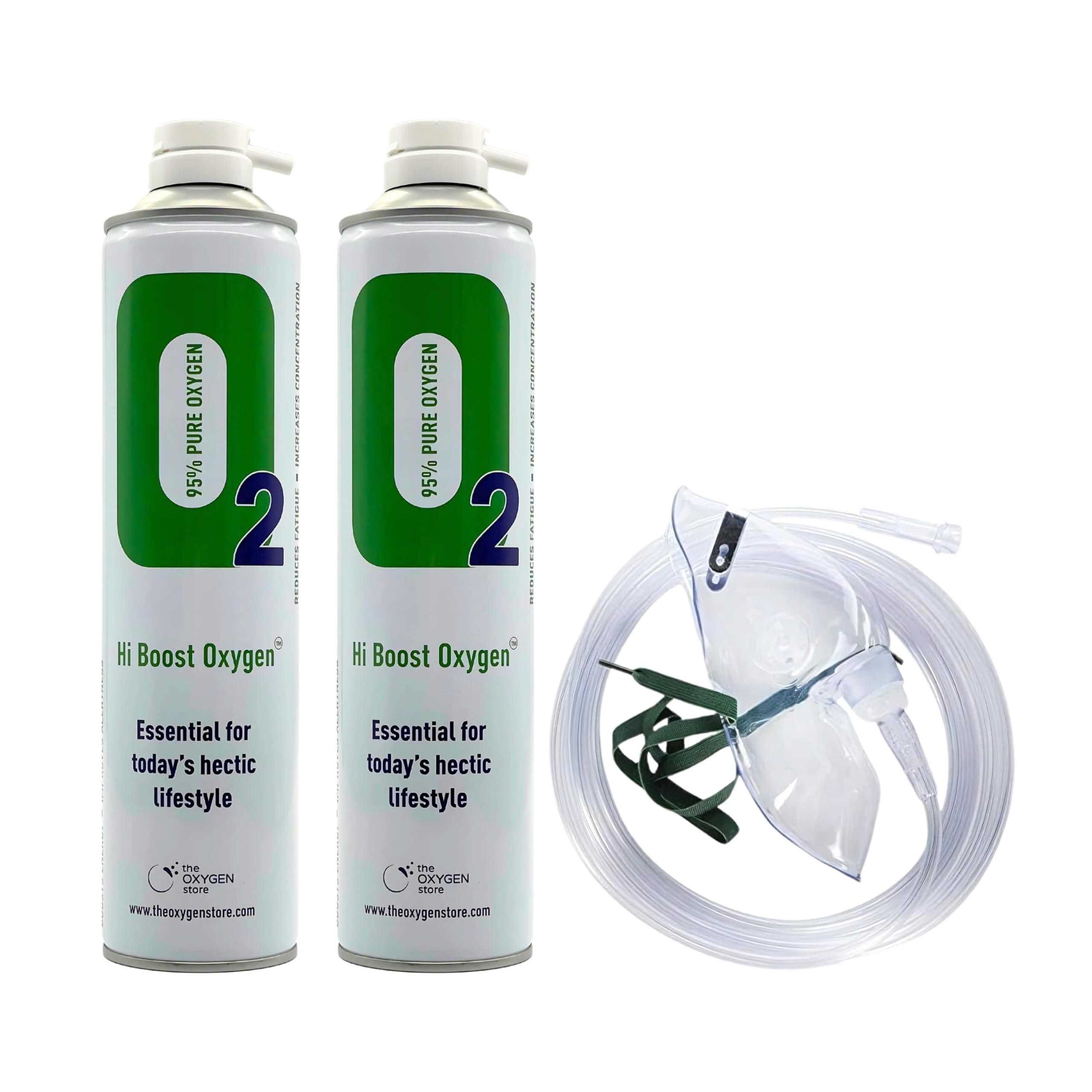 Hi Boost Oxygen 2 X 10L Pure Oxygen Can (20 litres) with Tubing and Mask | Boost Oxygen Levels | Reduce Fatigue and Boost Energy | Essential for Today's Hectic Lifestyle