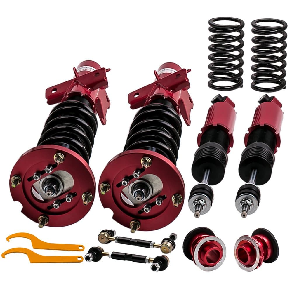 Coilovers Adjustable with 24 Way Damping Setting for Ford Mustang S-197 / GT S-197 2005-2014, Spring Shock Absorber Suspension Coil Struts, Lowering Kit Height by 1-3”