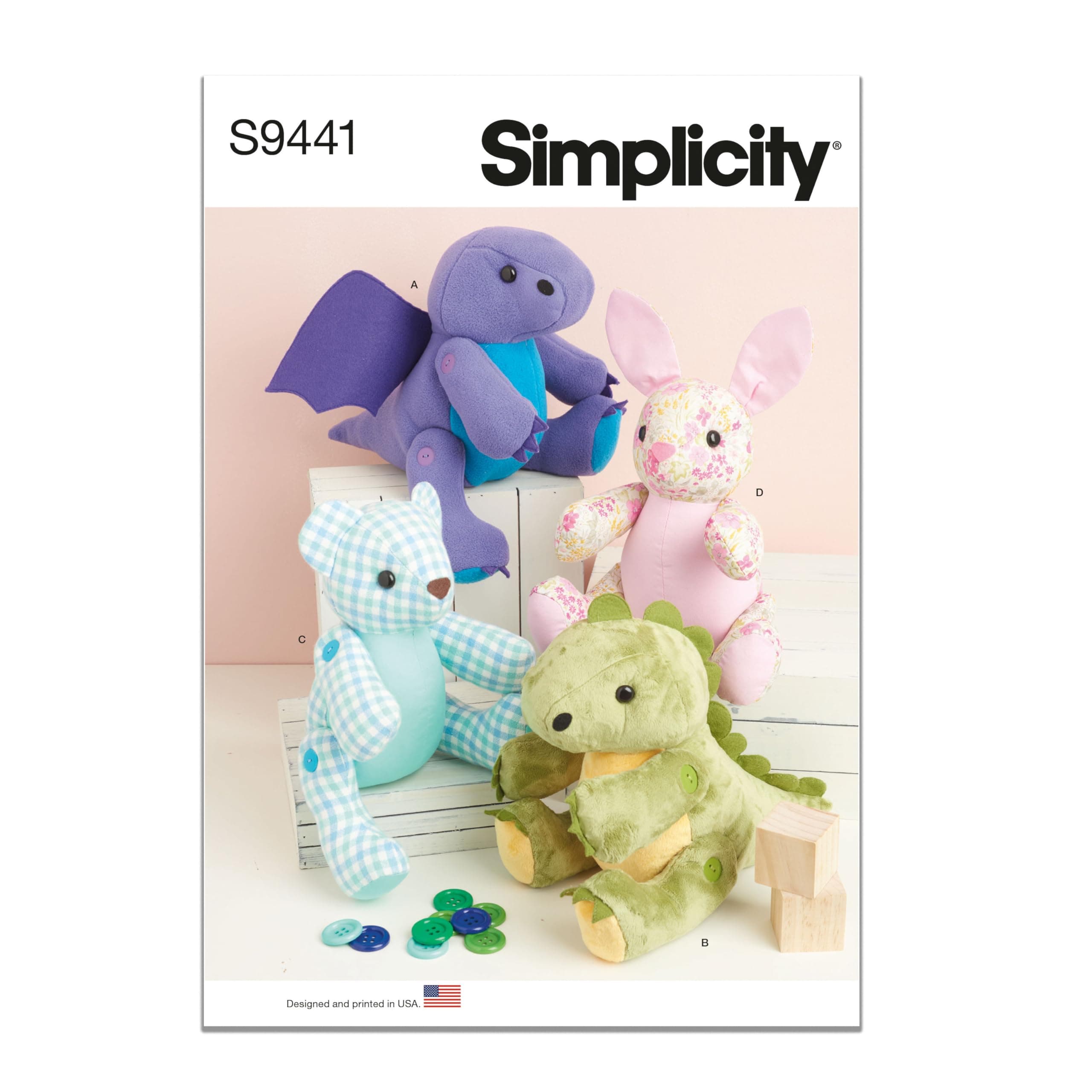 Sewing Pattern S9441 13" Plushies