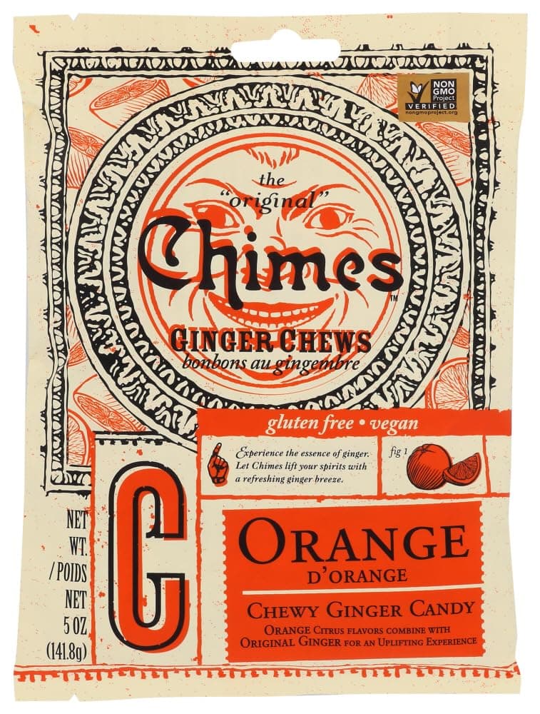 ChimesGinger Chews Orange, 5 oz (Pack of 2)