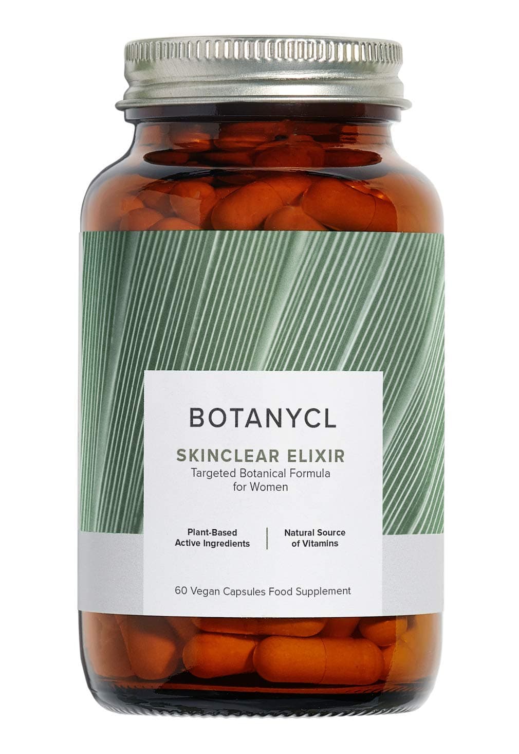BOTANYCL SkinClear Elixir Acne Supplement | Natural, Plant-Based Clear Skin Complexion Vitamins for Women | Hormonal Acne Treatment Vegan Capsules with Vitamin A, C, & Saw Palmetto | 30-Day Supply