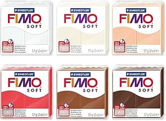 FIMO Soft Polymer Oven Modelling Clay - 57g - Set of 6 Colours- Warm Neutral Tones