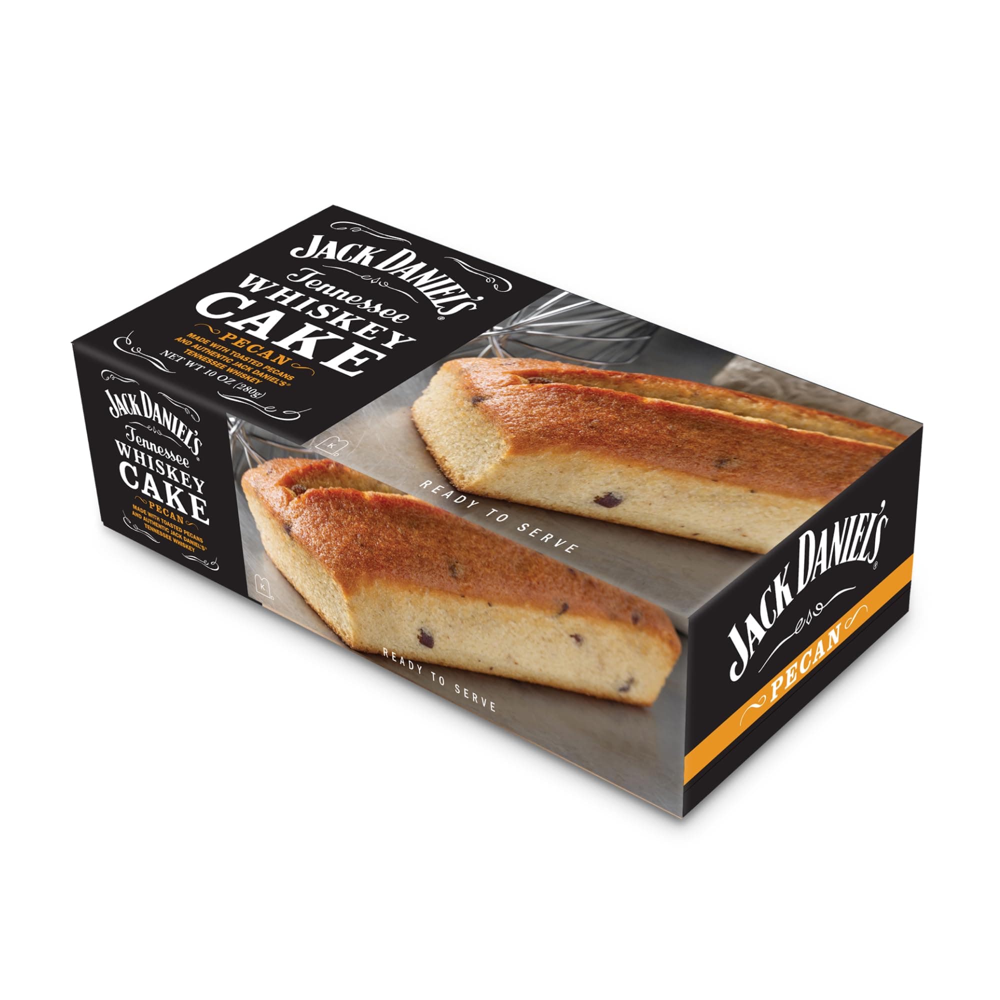 Great Spirits Baking Jack Daniel's Whiskey Pecan Cake, 10 oz, Authentic Whiskey-Infused Dessert, Perfect for Whiskey Lovers, Ready-to-Serve, Certified Kosher Dairy