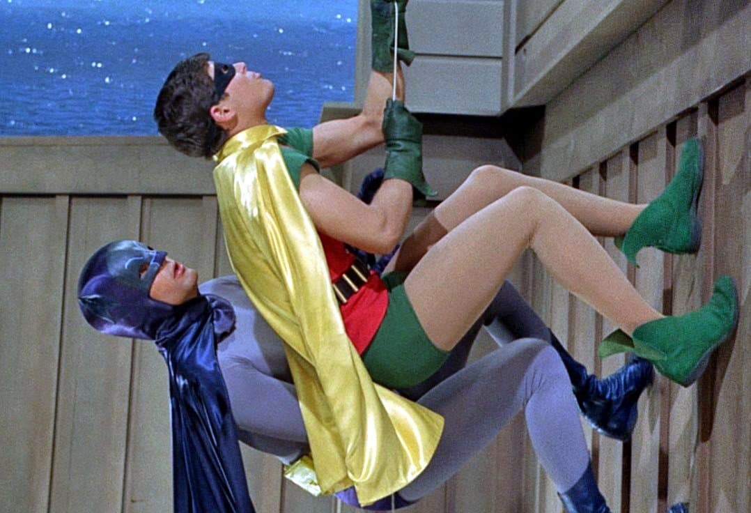 BAT Man & Robin Climbing 1966 2" x 3" Fridge Magnet Refrigerator Vintage Image Gift Retro Classic Art Nostalgic Art Adam West Ward