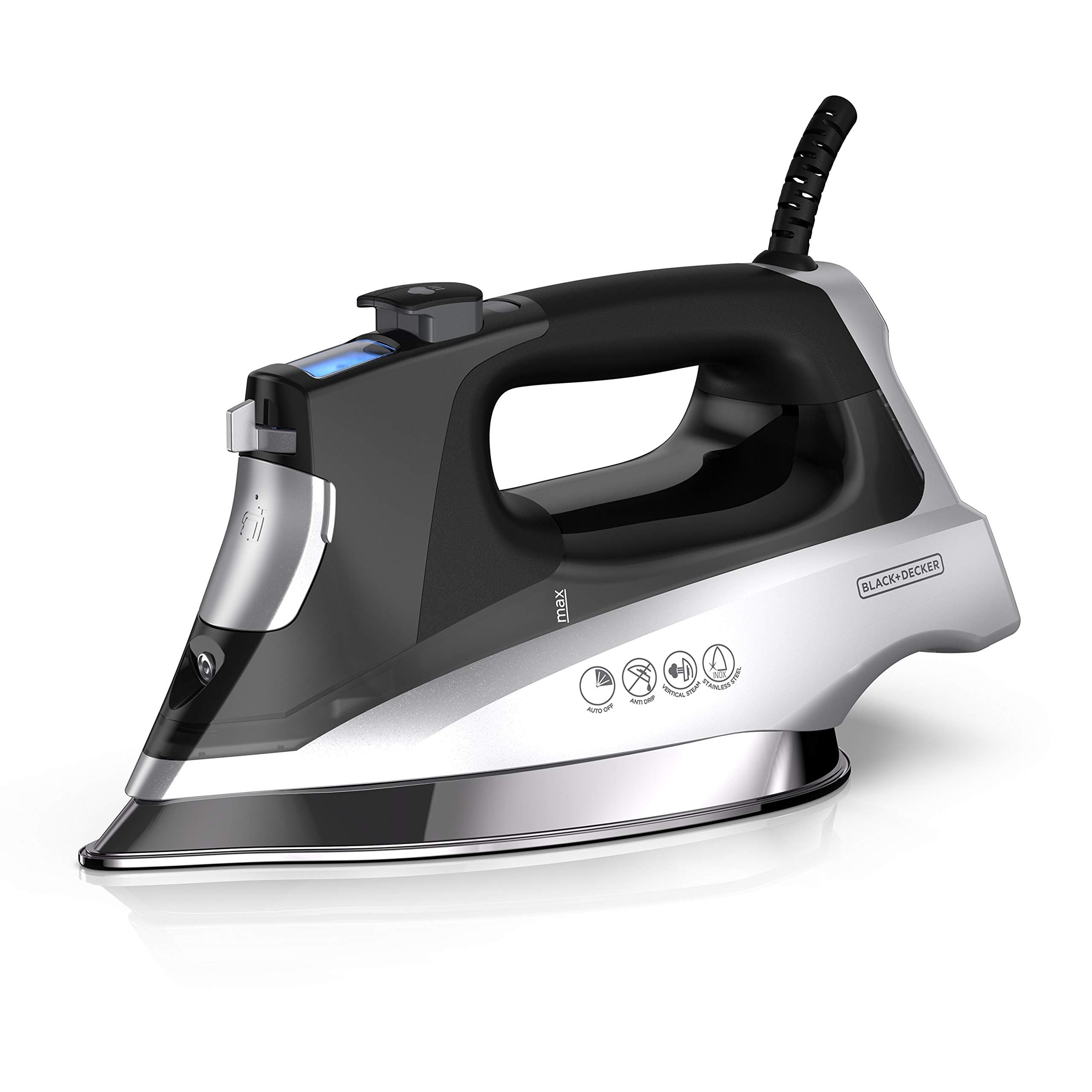 Allure Digital Professional Steam Iron, Full Size, Black/Silver
