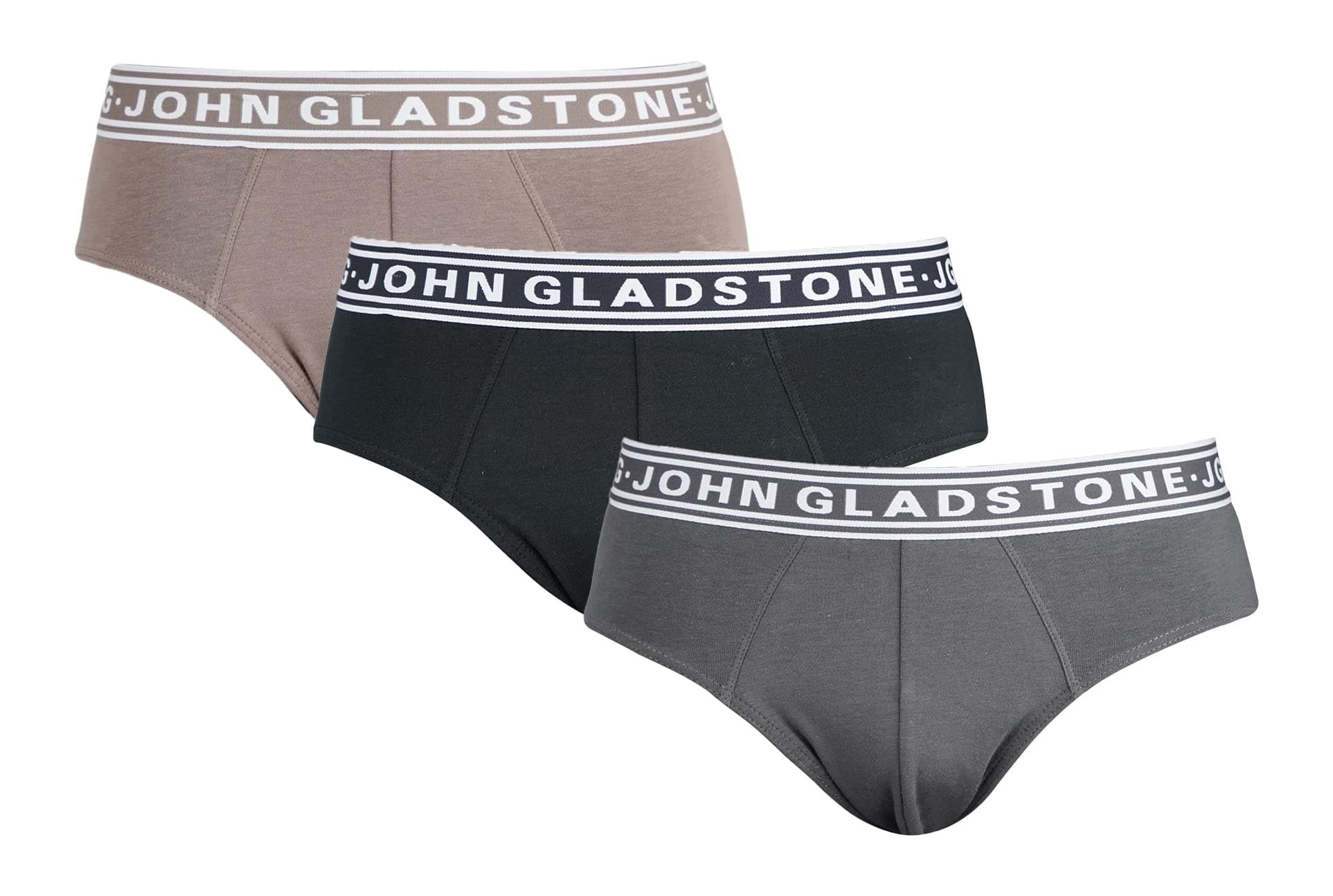 John GladstoneMen's Cotton Stretch Premium Brief 3pc Pack in Assorted Colours