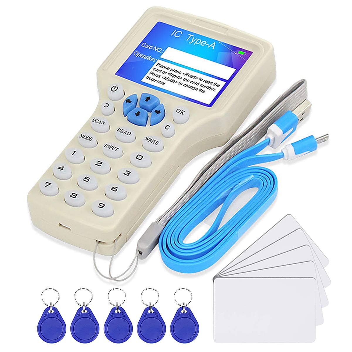 CIFY 125KHz 13.56MHz RFID Reader Writer, ID IC HID UID Fob Copier, NFC Reader, 10 Frequencies RFID Card Duplicator, Encrypted Card Decoder, with 10PCS Rewritable Key Cards, USB Interface