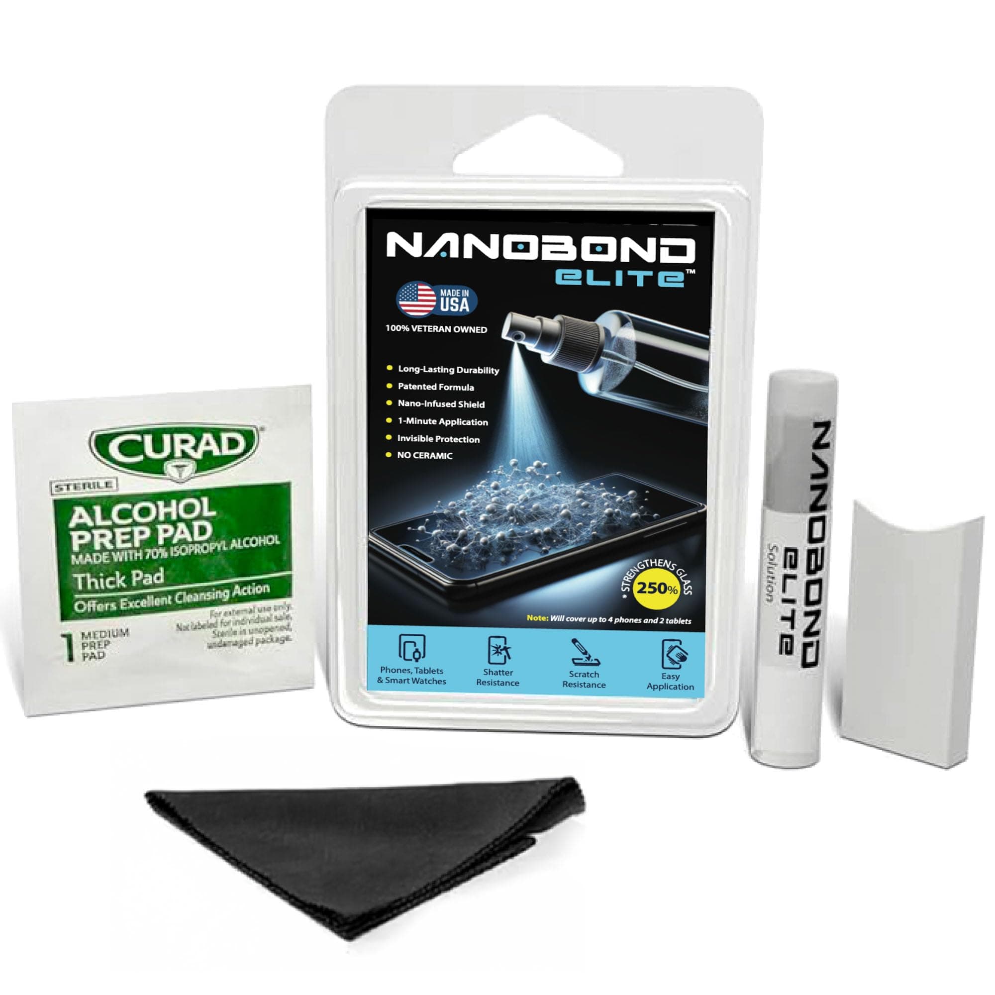 Liquid Screen Protector – Patented Nano-Infused Shield for Phones, Tablets, and Smartwatches – Invisible 1-Minute Application, Strengthens Glass by Up to 250% – No Ceramic