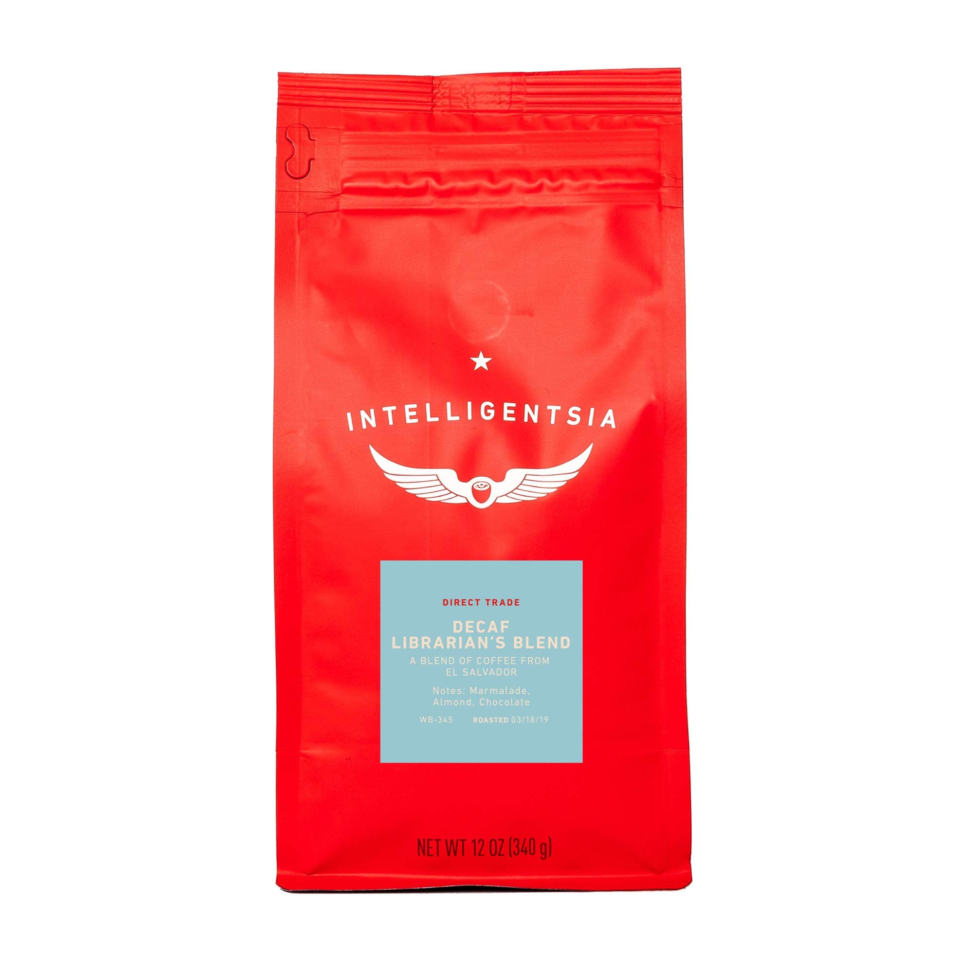 Intelligentsia Decaf Librarian's Blend - 12 oz - Medium Roast, Water-Processed, Direct Trade, Whole Bean Coffee