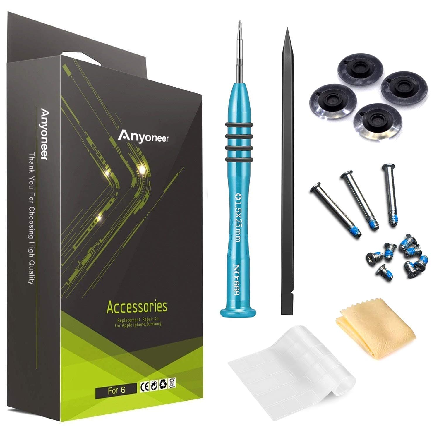 4 Pack Rubber Case Feet with Screws Screwdriver Kit Set for Apple MacBook Pro A1278 A1286 A1297 13" 15" 17" (Not for Retina Display)