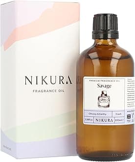 Nikura Savage Fragrance Oil - 100ml | Perfect for Soap Making, Candle Making, Wax Melts, Diffuser, Burner | Great for use in Bath Bombs, Perfume Oil, Aftershave Car Freshener | Vegan & UK Made