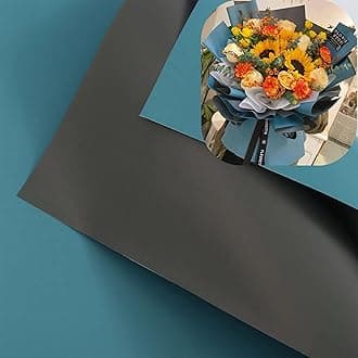 20 Sheets/Double-Sided Colors Flower Wrapping Paper,Waterproof Florist Bouquet Paper,DIY Crafts,more colors Different Double-Sided Colors 58 x 58cm(22.8x 22.8 inch) (Gray blue + Dark gray)