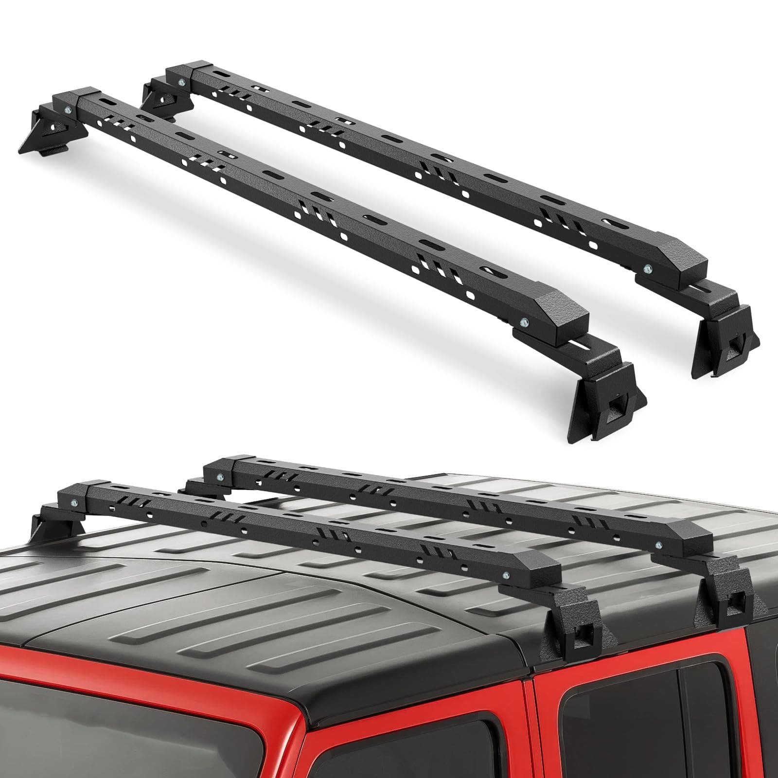 Max Loading 420-POUND Heavy Duty Roof Rack Cross Bars Fit for Jeep Wrangler JL JK Gladiator JT 2007-2024,(2 & 4 Door) Steel Crossbars Rooftop Cargo Bag Kayak Bike Carrier