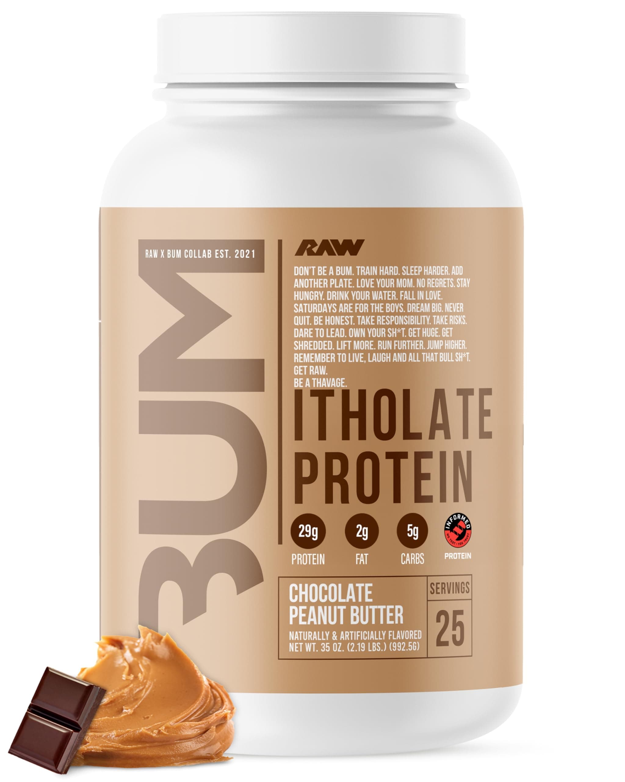 Whey Isolate Protein Powder, Chocolate Peanut Butter (CBUM Itholate) - 100% Grass-Fed Sports Nutrition Powder for Muscle Growth & Recovery - Low-Fat, Low Carb, Naturally Flavored - 25 Servings