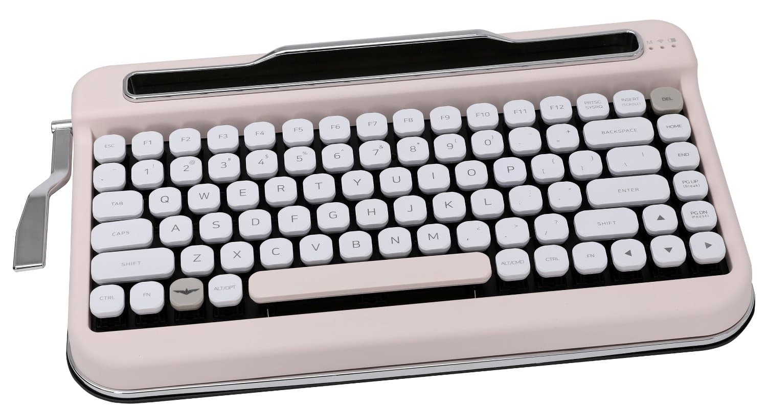 Penna Bluetooth Keyboard with Diamond Keycap(US Language) (Switch-Cherry Mx Blue, Baby Pink)
