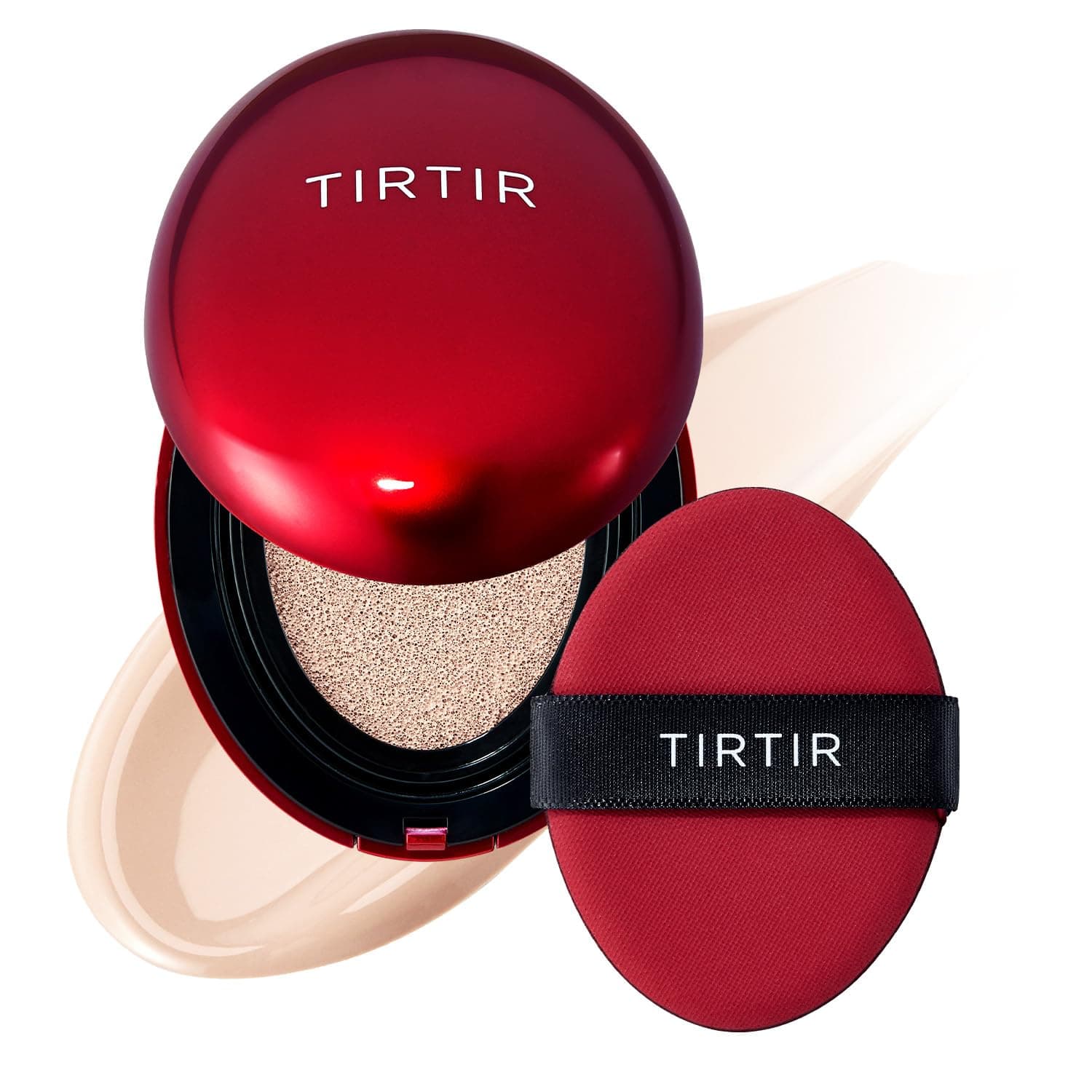 [*Mini Size*] TIRTIR Mask Fit Red Cushion Foundation | Full coverage, Weightless, Skin fit, Satin Glow Finish, Korean Makeup, beauty, Tattoo cover up, Buildable (#15C Fair Porcelain, 0.15 Fl Oz)