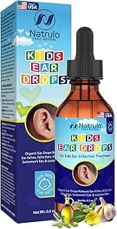 Natural Ear Drops for Kids Ear Infection Treatment – Organic Children Ear Oil Drops Relieves Ear Aches, Itchy Ears, Infections, Swimmer's Ear, & Loosens Wax – Kids Safe, Made in USA