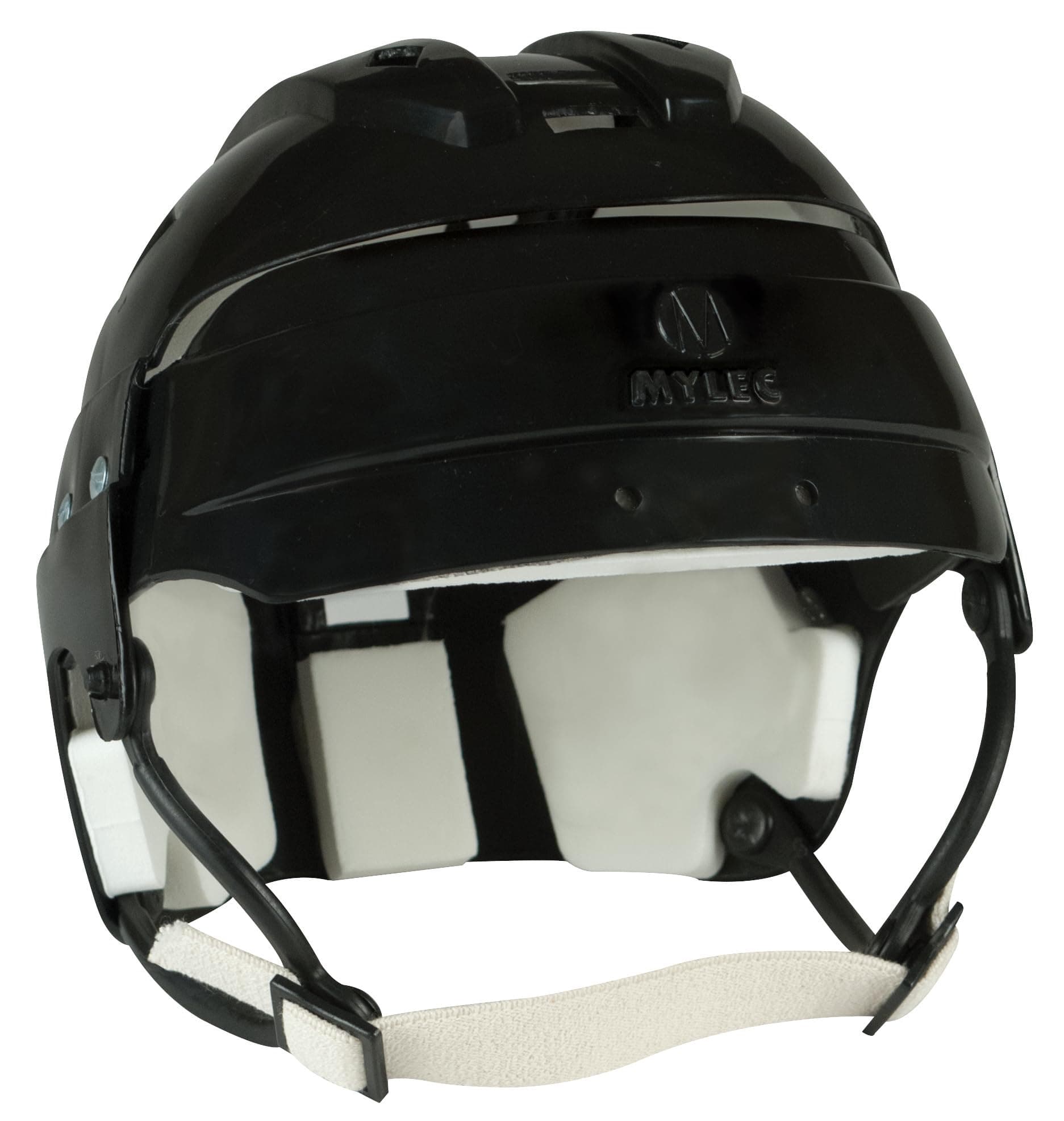MyLec Pro Helmet with Chin Strap, Lightweight & Durable, High-Impact Plastic, Roller Hockey with Ventilation & Adjustable Elastic Straps, Secure Fit, 1/2" Foam Padding (Black)