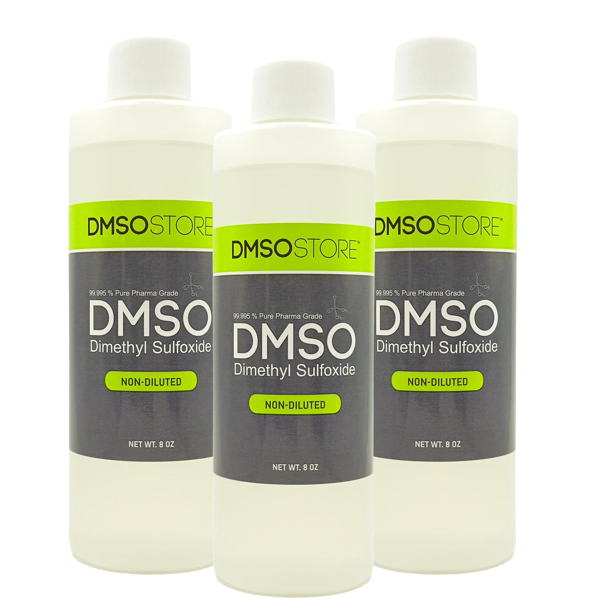 DMSO 8 oz. 3 Pack, Non-Diluted 99.995% Low Odor Pharma Grade Liquid in a BPA Free Bottle