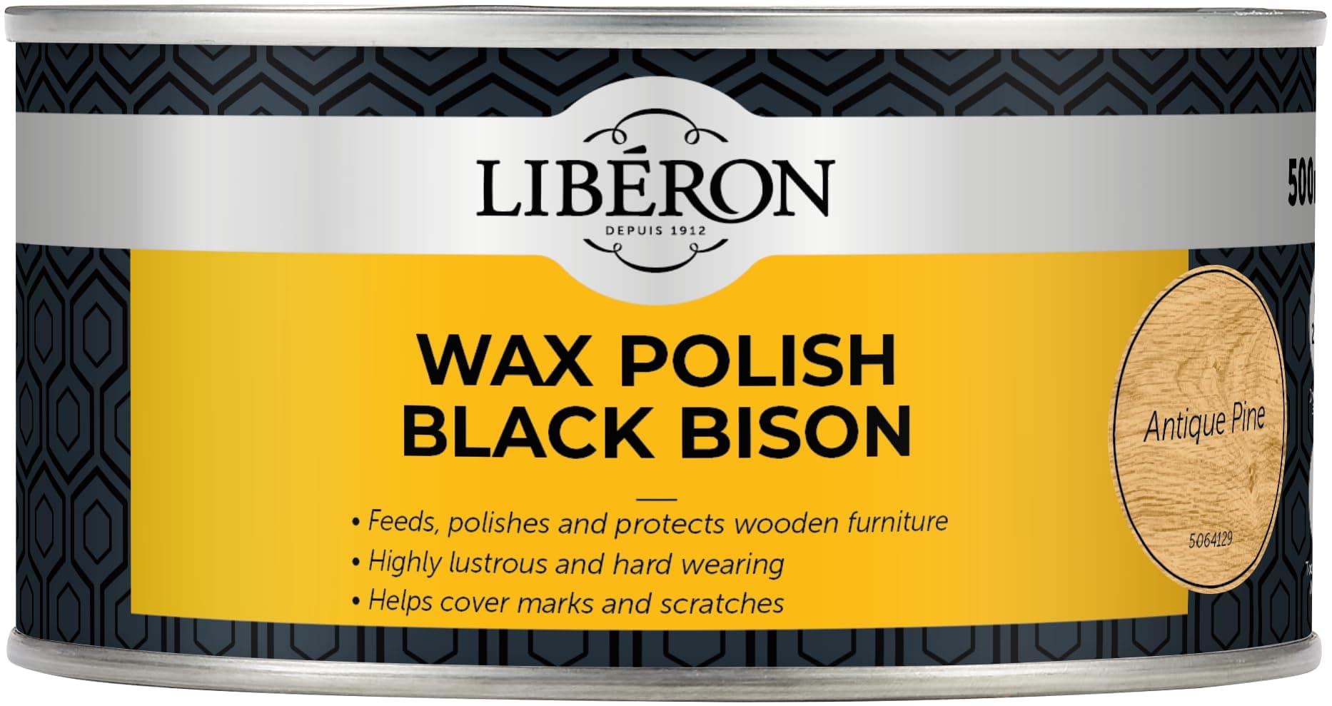 Wax Polish Black Bison Paste Antique Pine 500ml