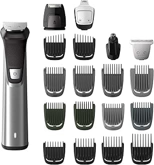 Philips Norelco Multigroom Series 7000, MG7750/49, 23 Piece Mens Grooming Kit, Trimmer for Beard, Head, Body, and Face - NO BLADE OIL NEEDED