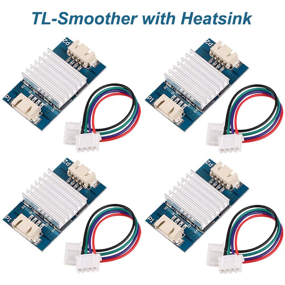 4pcs TL-Smoother Plus Addon Module with 4pcs Heatsink 3D Printer Accessories Filter for Pattern Elimination Motor Filter Clipping Filter 3D Printer Motor Drivers Terminator Reprap MK8 I3