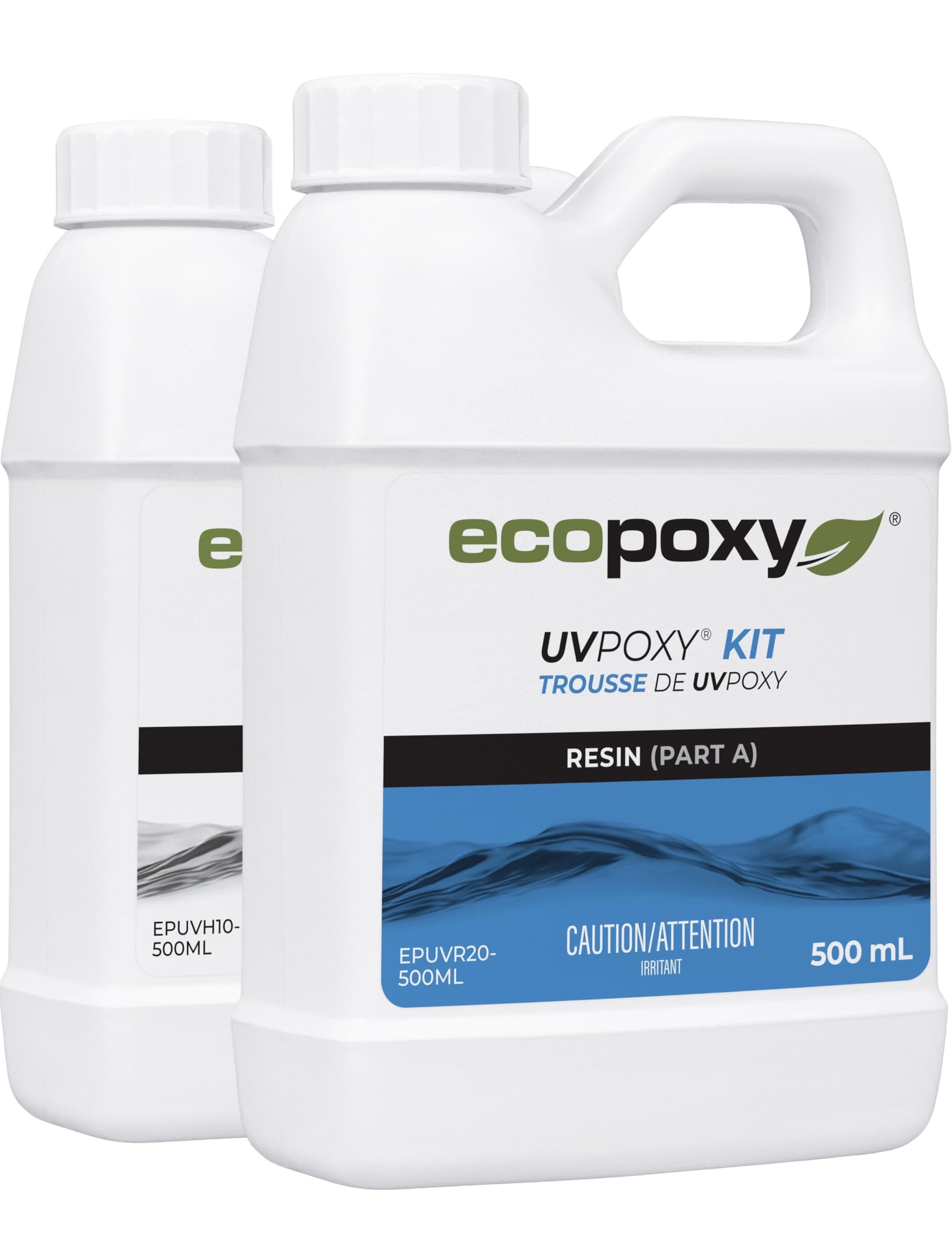 EcoPoxy UVPoxy Table Top Coating & Art Epoxy Resin Kit - 33.81 FL Oz / 1L: Fast-Curing, UV/Yellowing Resistant, Water-Clear, Bio-Based Resin | Self-Leveling, High-Gloss Epoxy for Table Tops & Arts