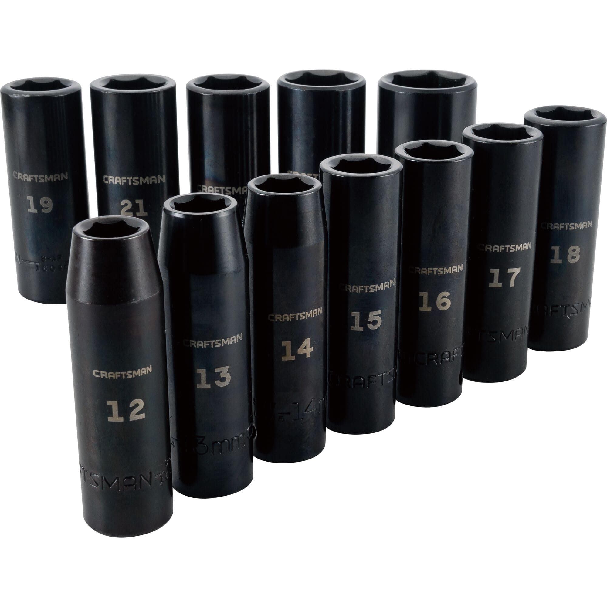 CRAFTSMAN Impact Socket Set, Metric, 1/2-Inch Drive, Deep Impact Sockets, 12-Piece (CMMT15887)
