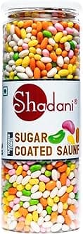 Shadani Sugar Coated Saunf (Can Of 270g), Colourful Saunf Mouth Fresheners | After Meal Saunf Mukhwas | Colorful Aromatic Fennel Seed | Sweet Crunchy Fennel Mouth Freshener | Colorful After-Meal Indian Snack