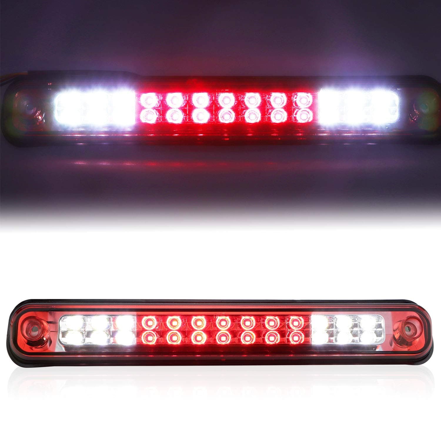Tresound 3rd Third Brake Light for 1988-1999 Chevy/GMC C1500 C2500 K1500 K2500 Silverado Blazer LED Cargo Lamp High Mount Stop light (Chrome Housing Red Lens)