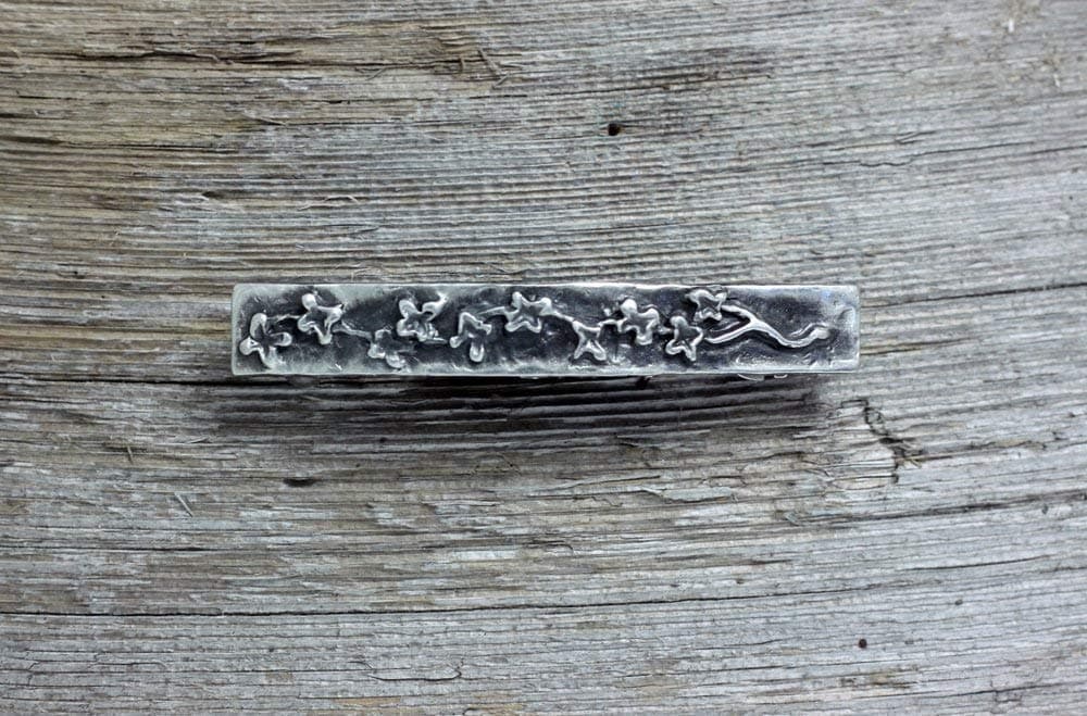 Cherry blossom silver hair barrette